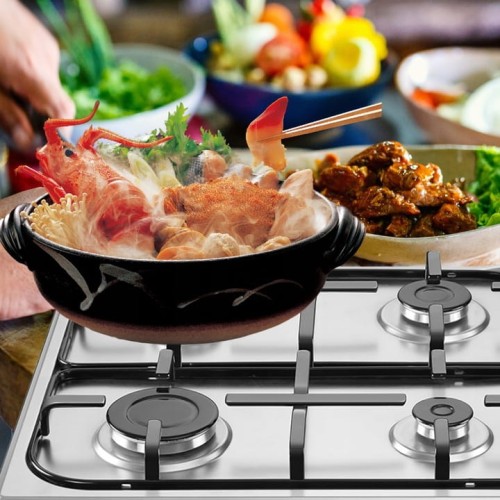 Płyta gazowa wolnostojąca INOX z zabezpieczeniami zapalarka