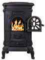 Piec wolnostojący kominek INGRID żeliwo czarny zdobiony