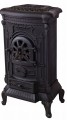 Piec wolnostojący kominek INGRID żeliwo czarny zdobiony