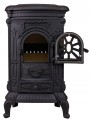 Piec wolnostojący kominek INGRID żeliwo czarny zdobiony + akcesoria