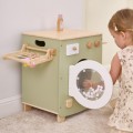 Pralka zabawka dla dzieci drewniana bogate wyposażenie