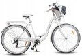 Rower Damski Miejski Catherina  26/28 cali 7 Biegów Shimano Kosz  Wiklinowy biały