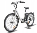 Rower Elektryczny Miejski 26” Damski Męski Shimano LED Rama 18" Aluminiowa SIGMA BIKE biały