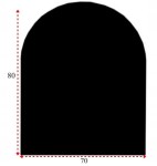 Szyba pod kominek szkło hartowane 80x70 łuk czarne