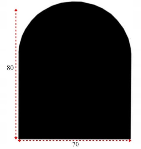 Szyba pod kominek szkło hartowane 80x70 czarna