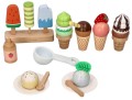 Drewniany zestaw do serwowania lodów 27 el. – kreatywna zabawa dla dzieci