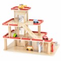 Drewniany Parking Garaż  3 Poziomy z Windą, Myjnią i Helikopterem – Zestaw dla Dzieci