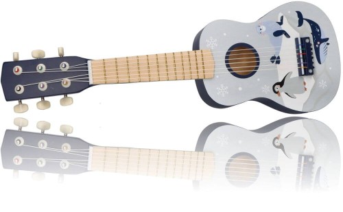 Drewniana Gitara dla Dzieci 6-cio strunowa Zwierzęta Arktyczne