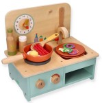 Mała drewniana kuchnia  z akcesoriami Kuchenka do gotowania dla dzieci
