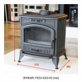 Piec żeliwny Kominek Koza K6 na drewno 8 kW – ogrzewanie 50–110 m², Ecodesign 2022