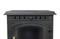 Piec kominek żeliwny na drewno ATENA zdobiony czarny + akcesoria