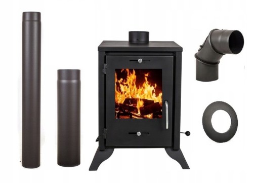 Piec kominek stalowy ZEFIR ECO 6,8 kW + akcesoria wolnostojący