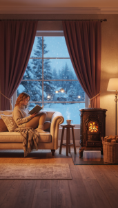 Żeliwny piec wolnostojący AMBRA 6,5 kW Miedziany | Ekoprojekt