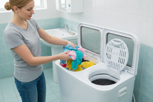 Pralko wirówka SIGMA dwie komory 5kg+2kg w łazience