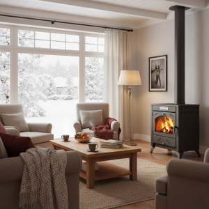 Piec kominek stalowy wolnostojący HELIOS 9kW