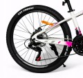 Rower Górski MTB 26 cali Rama 13 cali Hamulce Tarczowe Amortyzator Biało-Różowy (140-155 cm)