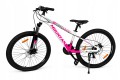 Rower Górski MTB 26 cali Rama Aluminiowa 13 caliHamulce Tarczowe Amortyzator Biało-Różowy (140-155 cm)