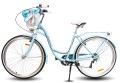 Rower Damski Miejski Catherina  26/28 cali 7 Biegów Shimano Kosz  Wiklinowy błękitny
