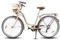 Rower Damski Miejski Catherina  26/28 cali 7 Biegów Shimano Kosz  Wiklinowy kremowy