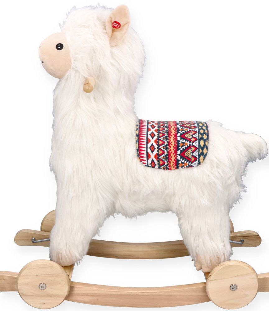 Alpaka na biegunach z kołami Interaktywna zabawka bujana z melodyjką