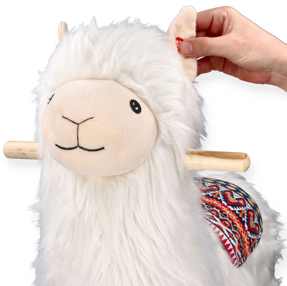 Alpaka na biegunach z kołami Interaktywna zabawka bujana z melodyjką