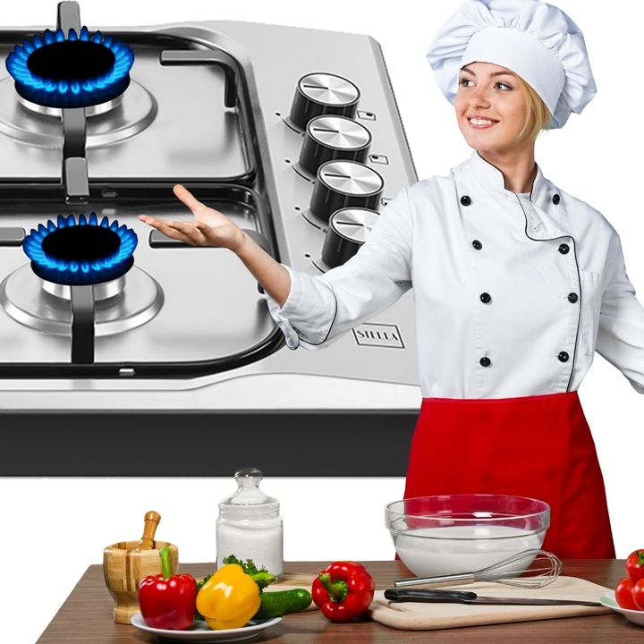 PŁYTA GAZOWA WOLNOSTOJĄCA INOX Z ZABEZPIECZENIEM ZAPALARKA