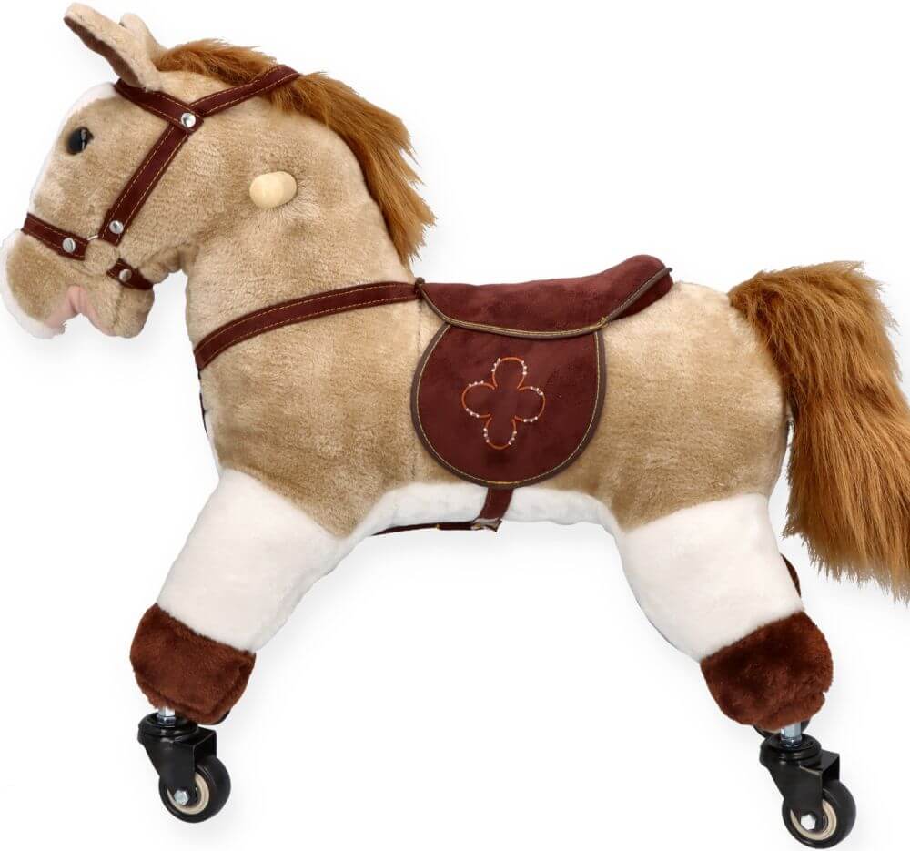 Mustang na kołach Pluszowy konik interaktywny z dźwiękiem i siodłem 3+
