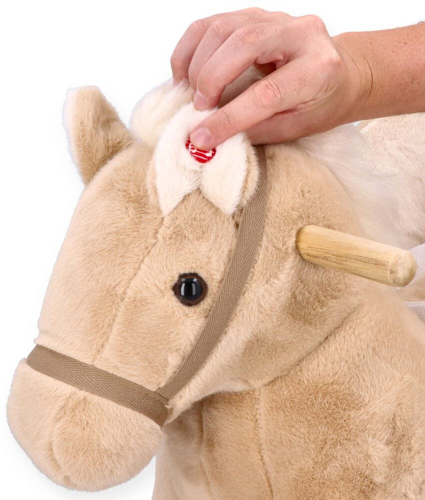 Pluszowy Konik Pegaz Bujaczek 2w1 z Jeździkiem i Dźwiękiem