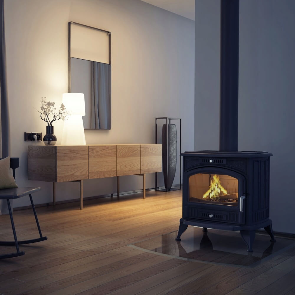 Piec żeliwny Kominek Koza K6 na drewno 8 kW Ecodesign 2022