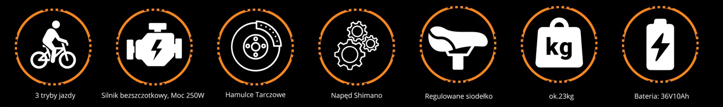 Rower elektryczny Męski 28 cali Trekkingowy ze Wspomaganiem Shimano Zasięg 60-70 km