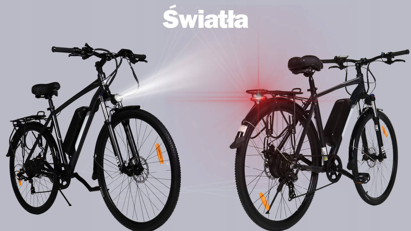 Rower Elektryczny Męski 28" Trekkingowy ze Wspomaganiem Zasięg 60-70 km Shimano