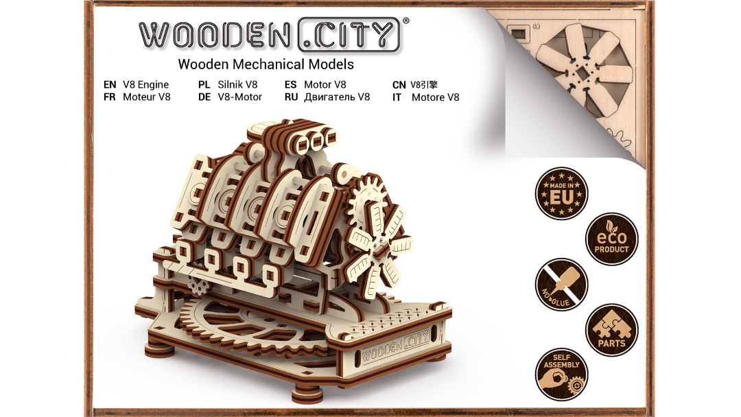 Silnik V8 do składania Wooden City