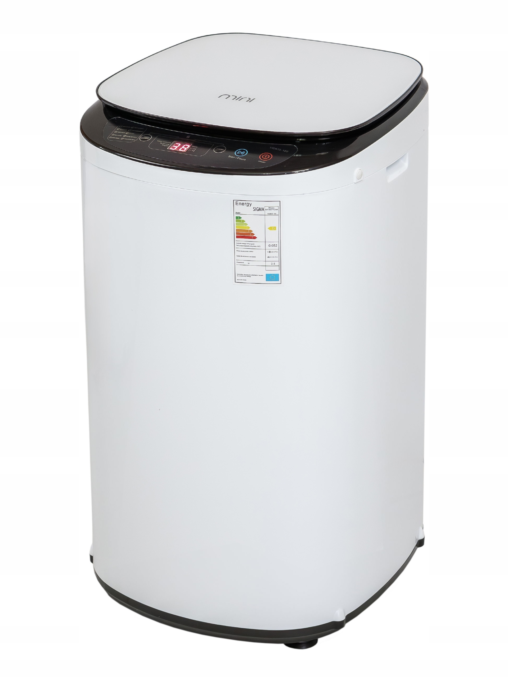 Mini Pralka wirnikowa z grzałką wody 1500W 3,5kg