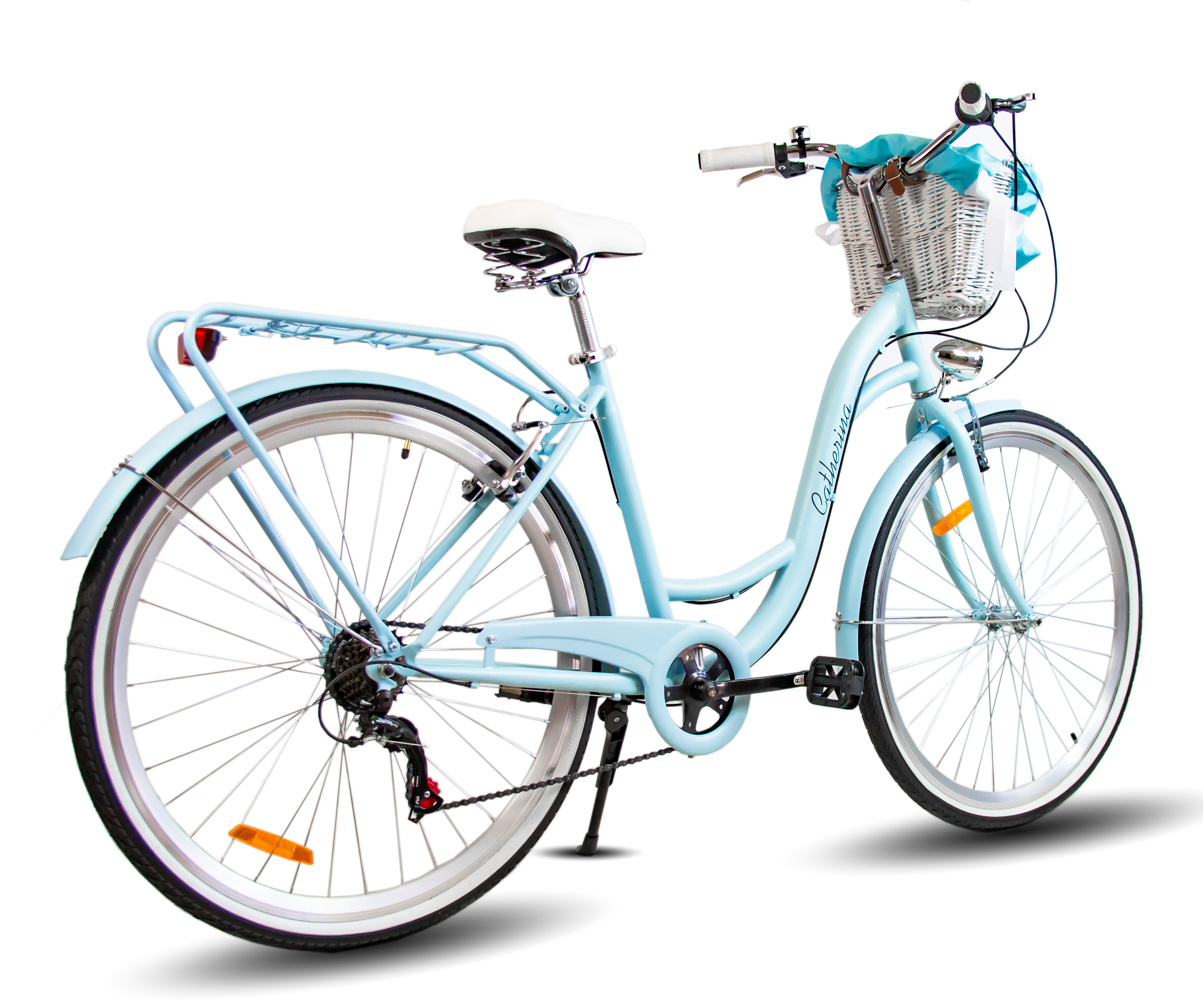 Rower Miejski Damski Catherina błękitny detale