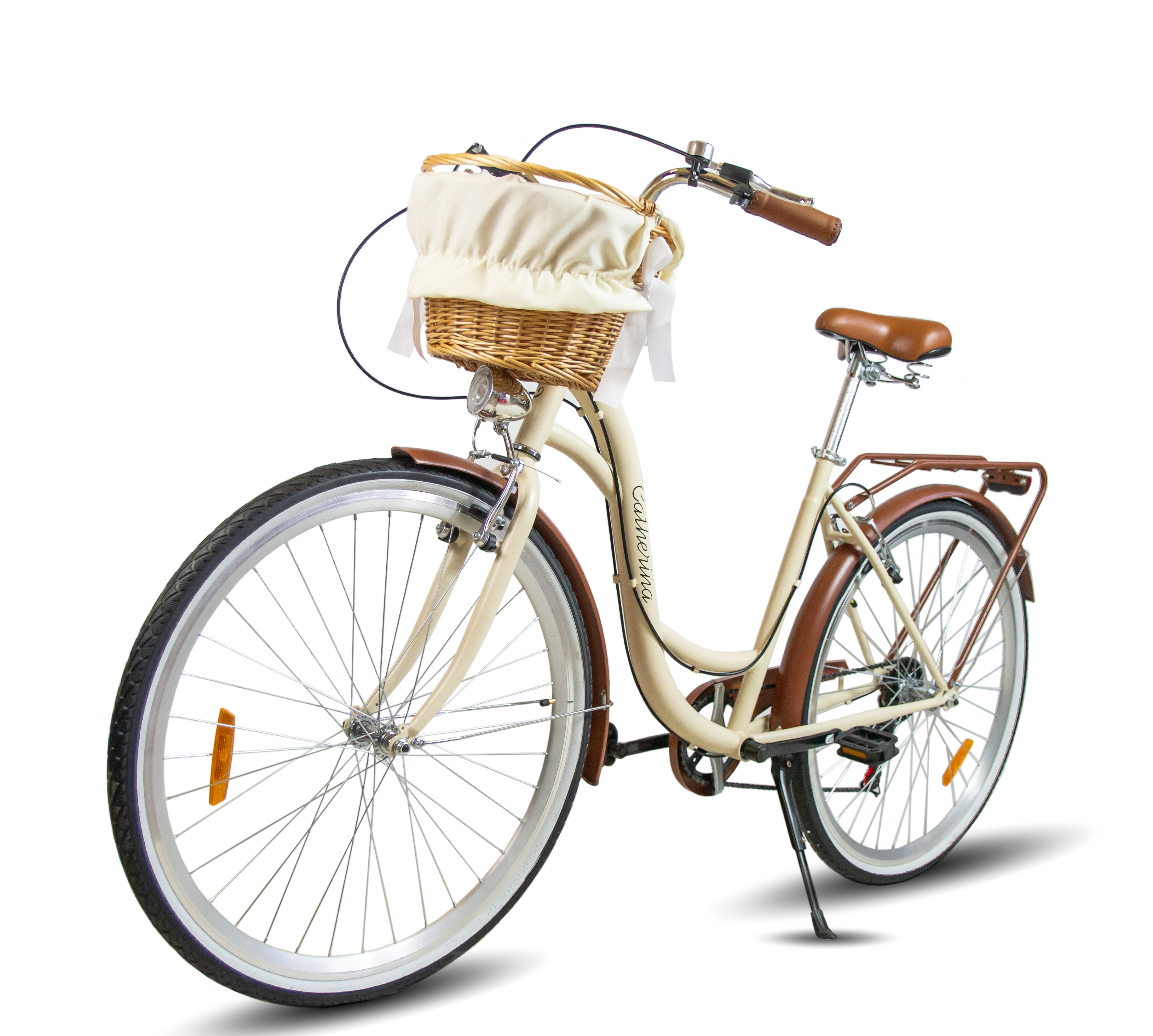 Rower Miejski Damski Catherina Kremowy detale