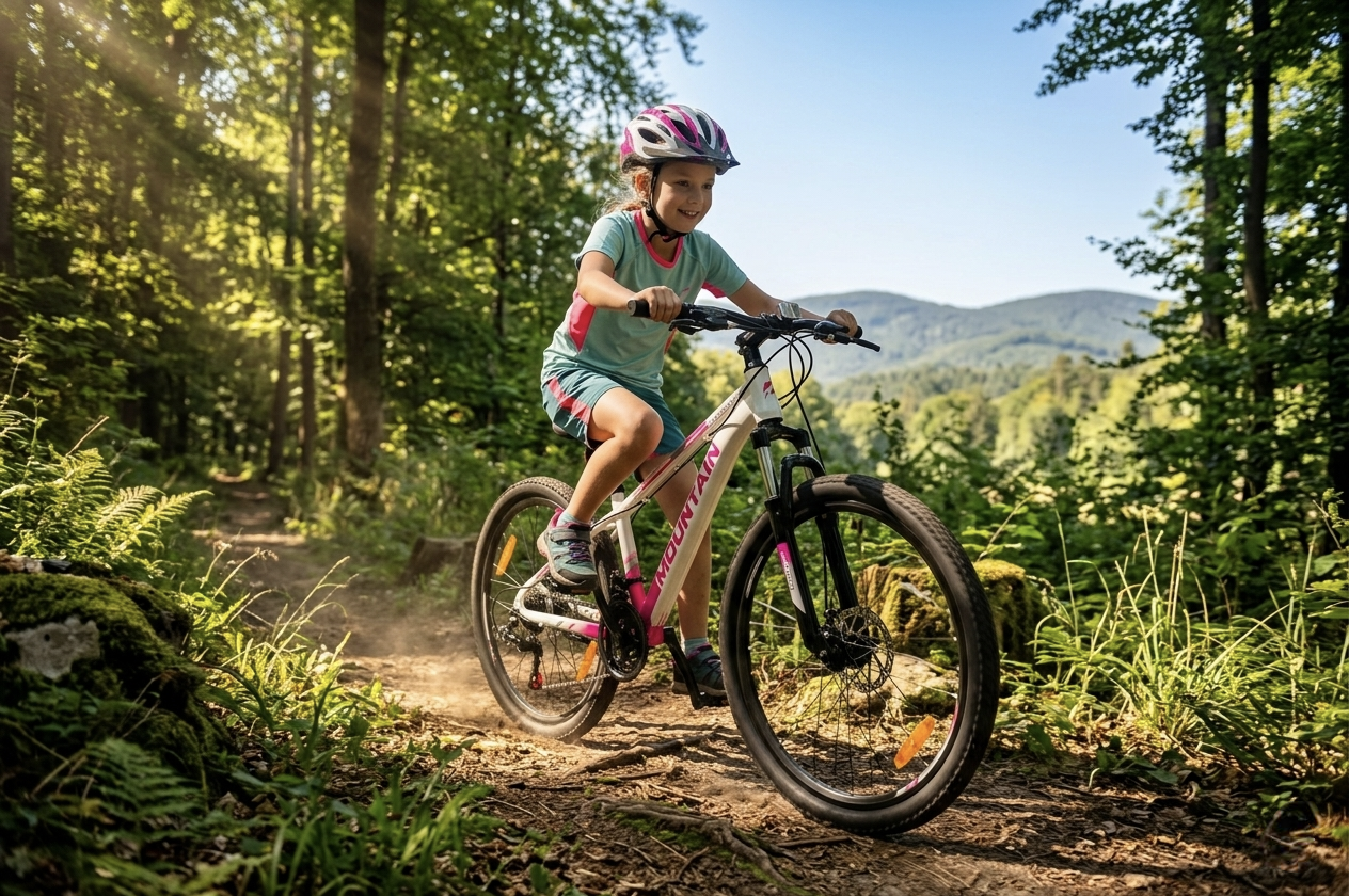 Rower Górski MTB 26 cali Rama 13 cali Hamulce Tarczowe Amortyzator Biało-Różowy (140-155 cm)